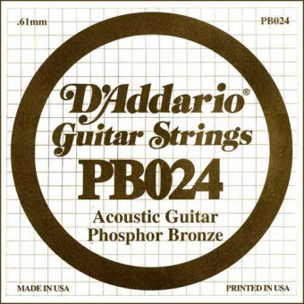 PB024 Phosphor Bronze Отдельная струна для акустики D'Addario